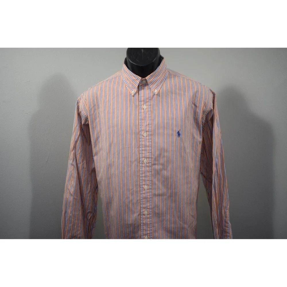 Polo Ralph Lauren Dress Shirt Striped Classic Fit Long Sleeve Mens Size 16 Large